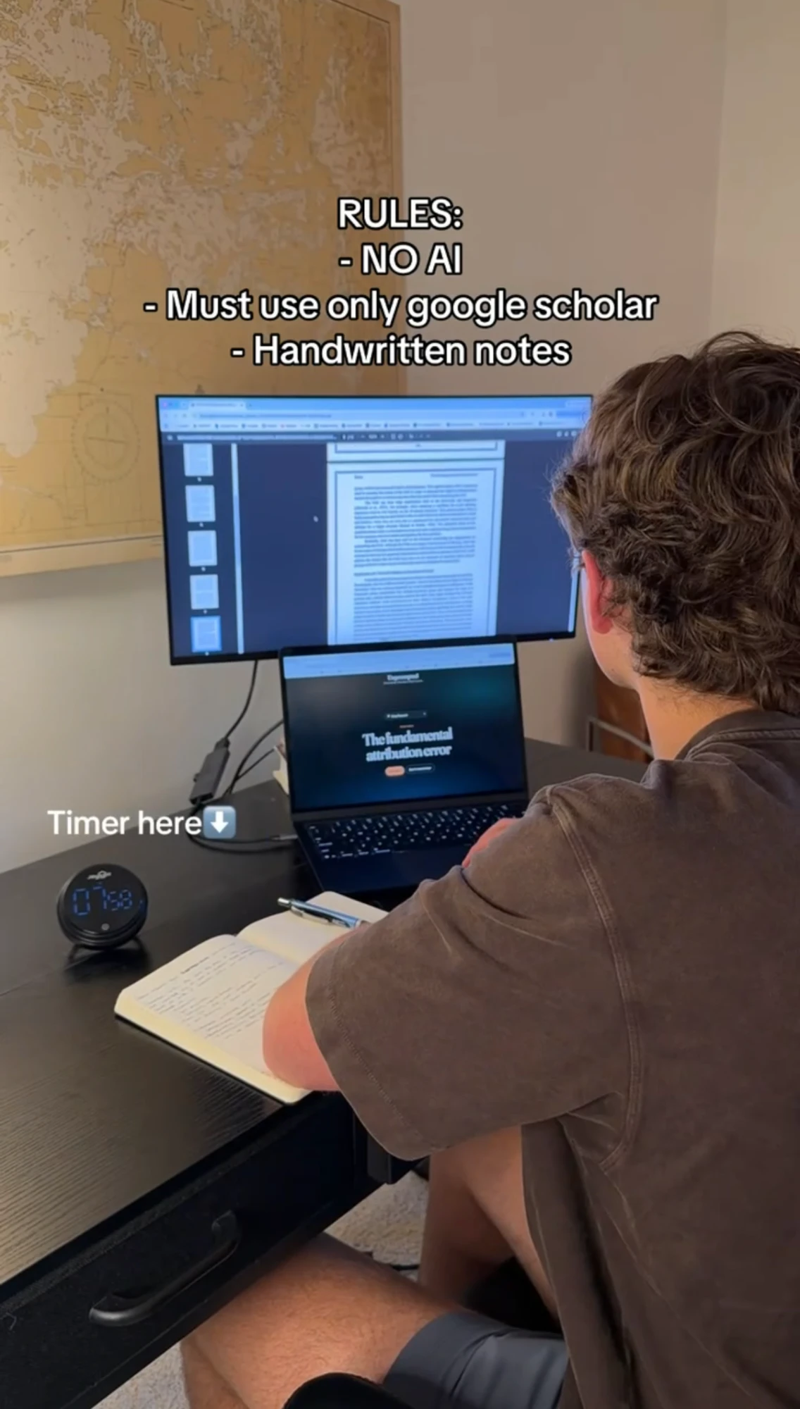 Filming a focused work session at a home desk